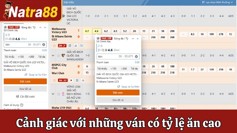 Nên cảnh giác với những ván có tỷ lệ ăn cao