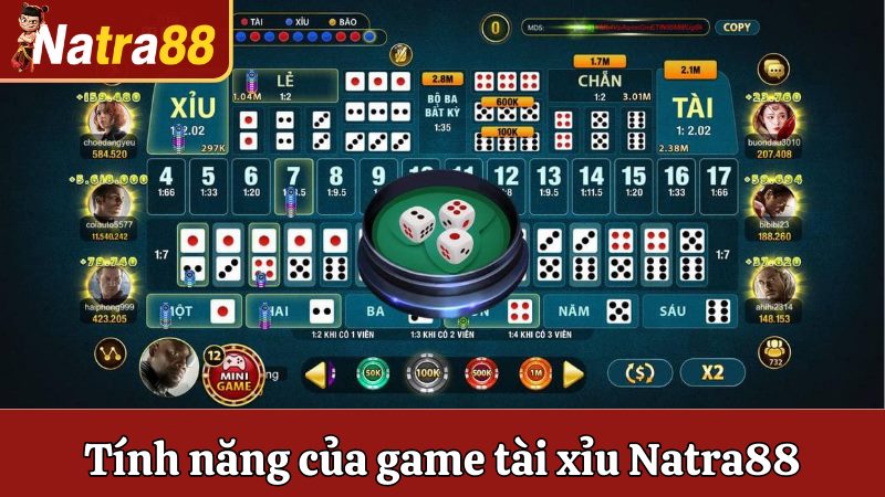 Những tính năng của game Tài xỉu Natra88