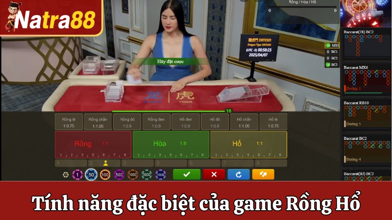 Những tính năng đặc biệt của game Rồng Hổ